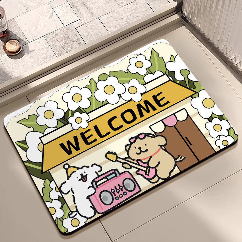 Cute Cartoon-Themed Welcome Mat