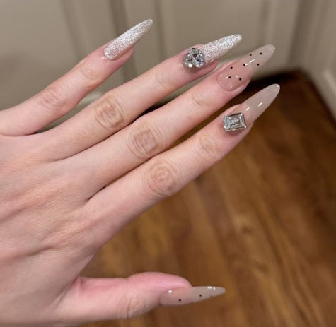 Decorative Rhinestone Acrylic Nail Enhancements Kalsten
