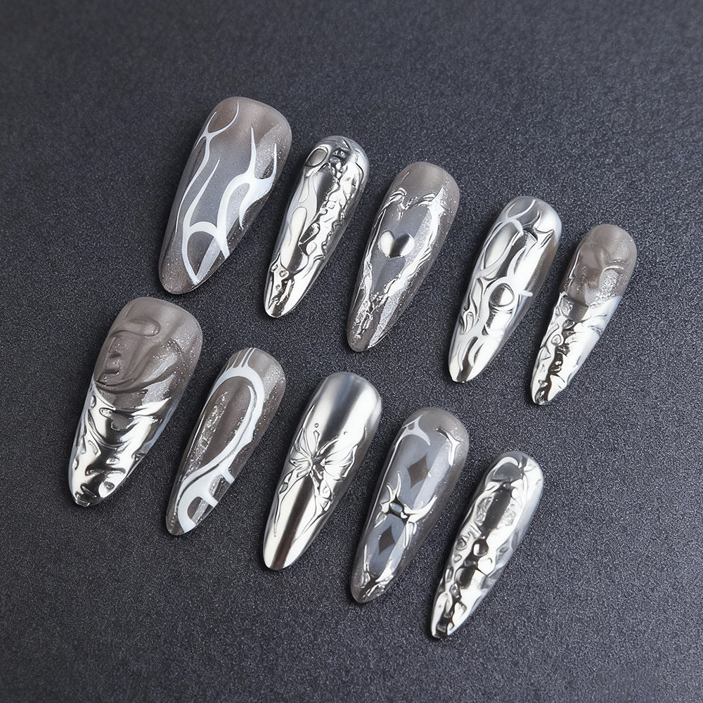 Artistic Metallic Press-On Nails Kalsten