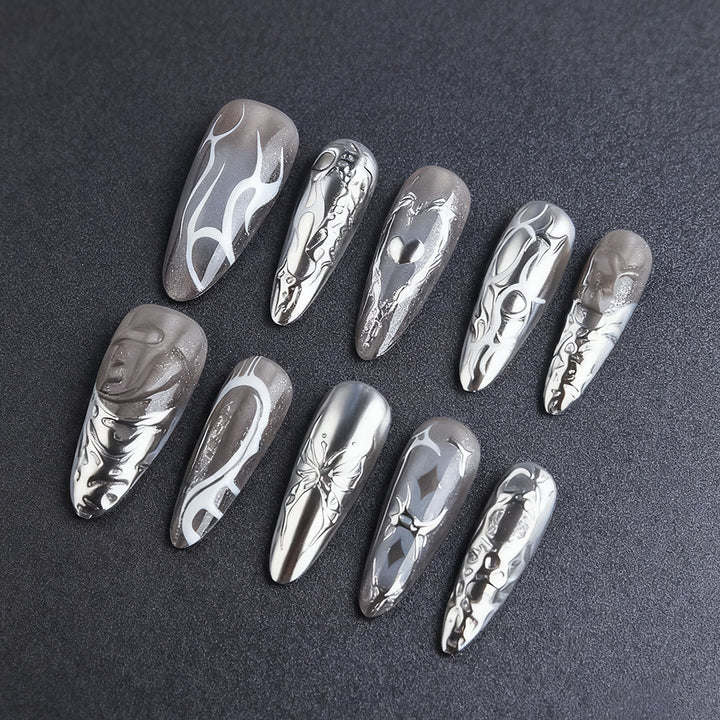 Artistic Metallic Press-On Nails Kalsten