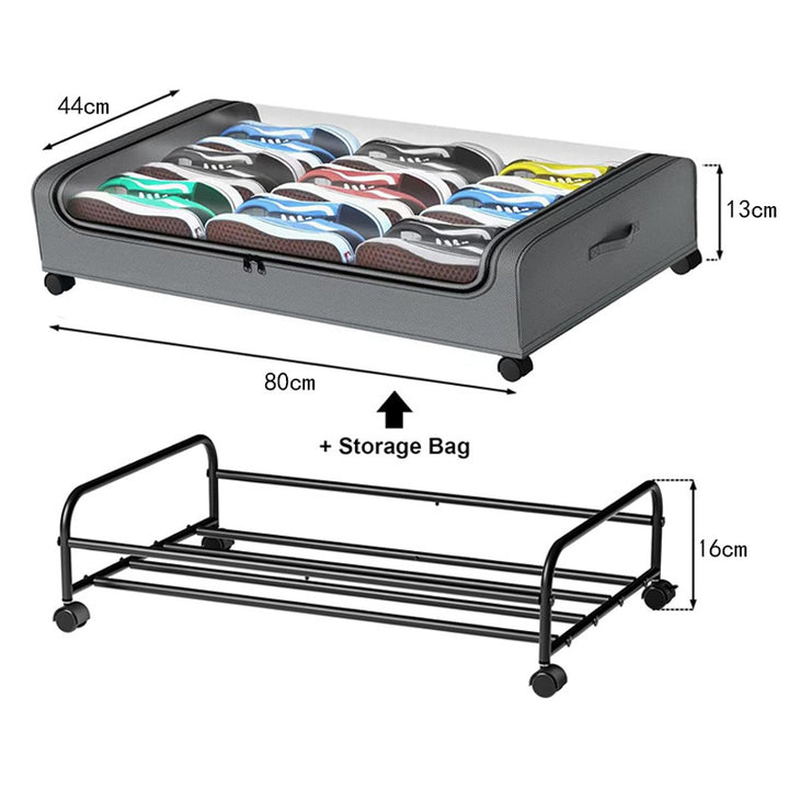 Storage box with wheels and transparent lid Kalsten