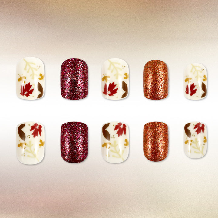Seasonal Autumn-Themed Press-On Nail Art Kalsten
