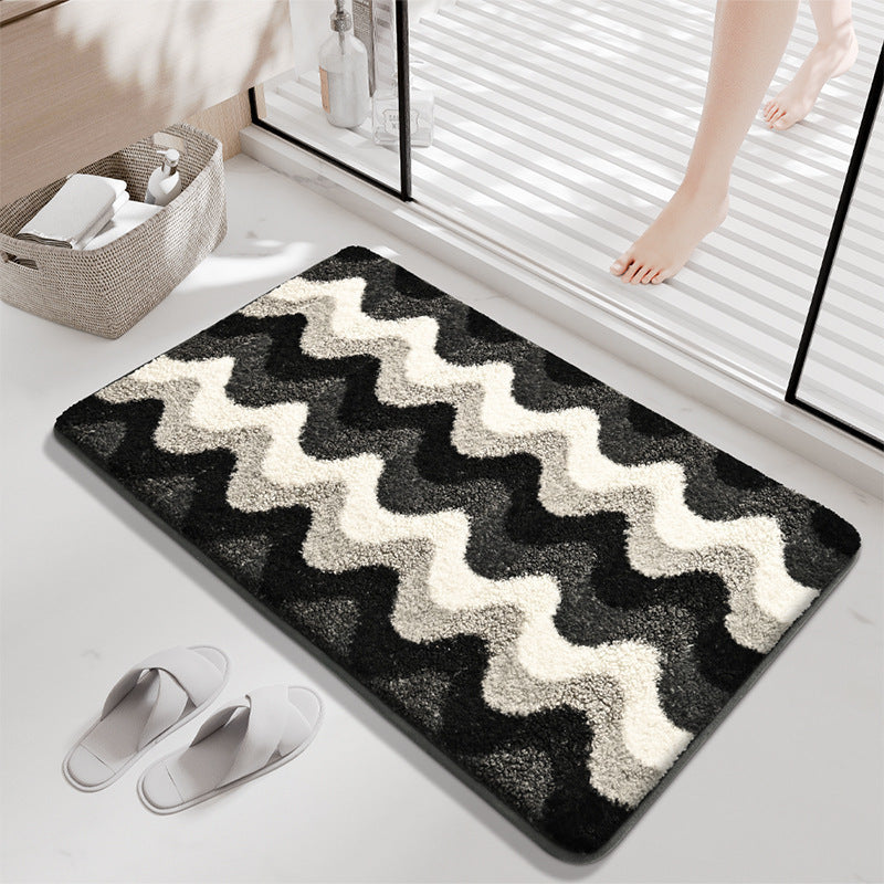 Modern Wave-Pattern Bath Mat
