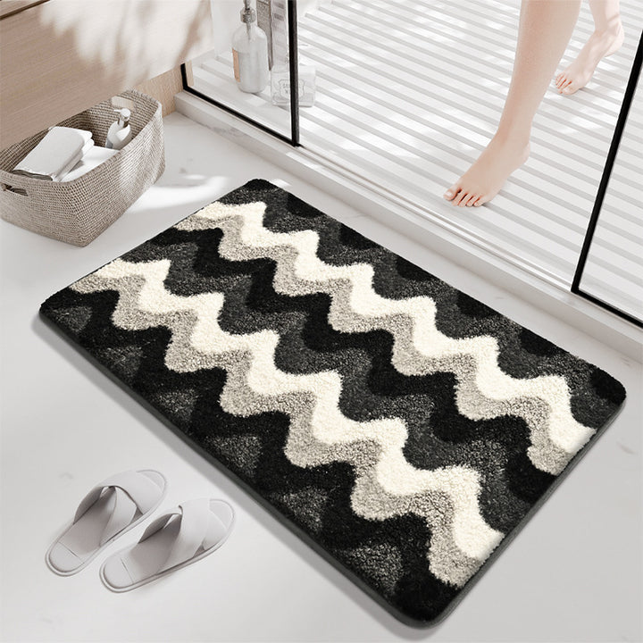 Modern Wave-Pattern Bath Mat