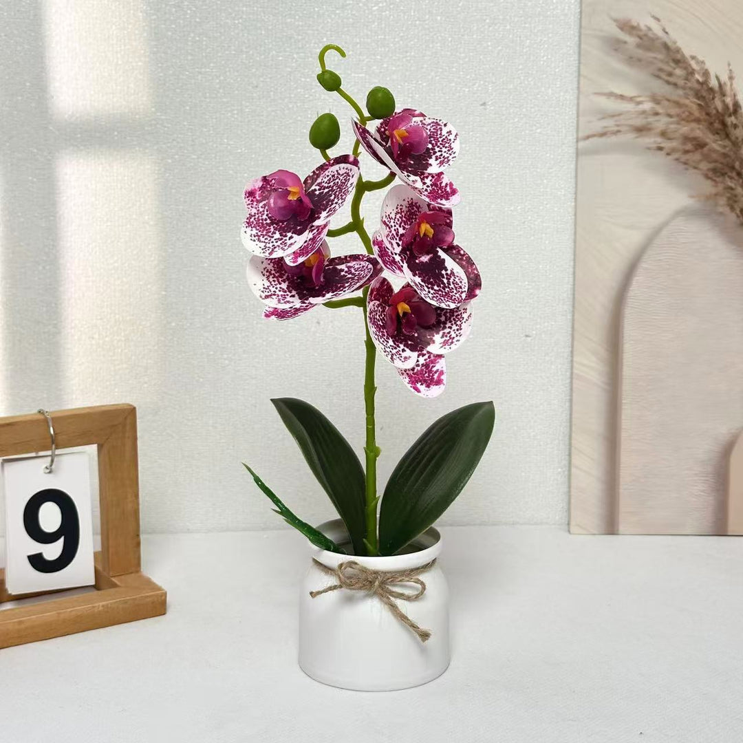 Lifelike Orchid Plant Arrangement for Indoor Home Decor
