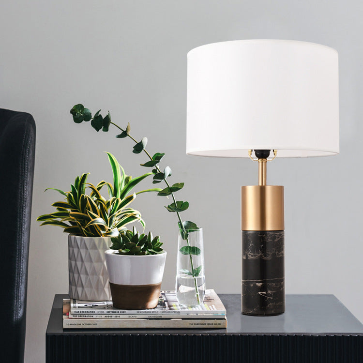 Contemporary Marble and Metal Table Lamp
