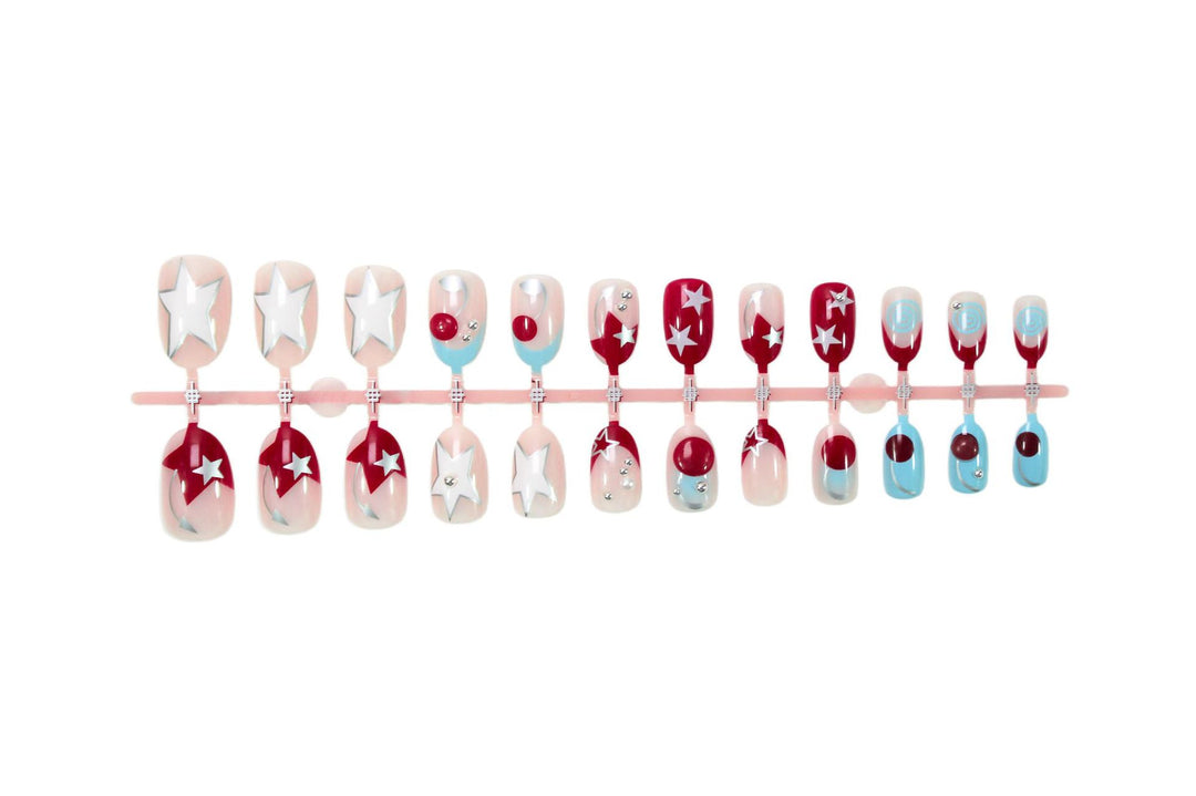 Acrylic nail set with stylish star and fruit motifs Kalsten