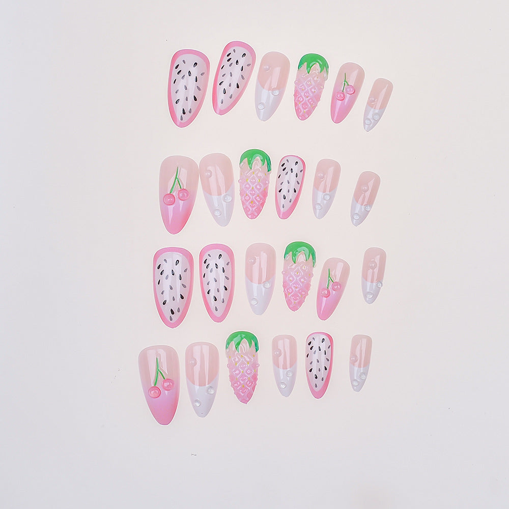 Artistic Fruit-Themed Press-On Nail Set Kalsten