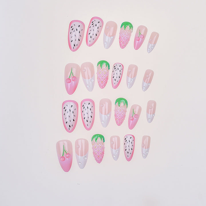 Artistic Fruit-Themed Press-On Nail Set Kalsten