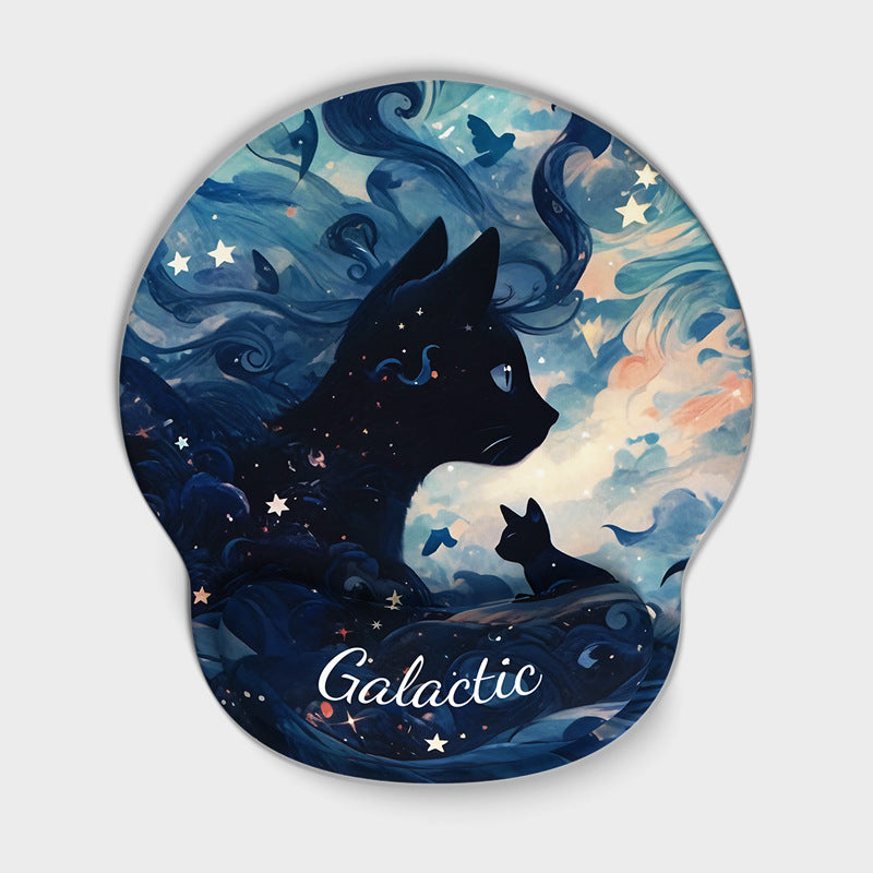 Artistic Cat-Themed Ergonomic Mouse Pad