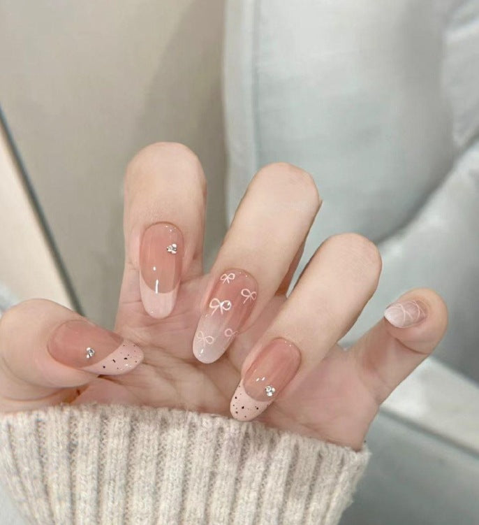 Decorative Glitter French Tip Nail Enhancements Kalsten
