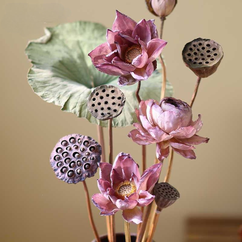 Decorative Faux Lotus Flower Arrangement