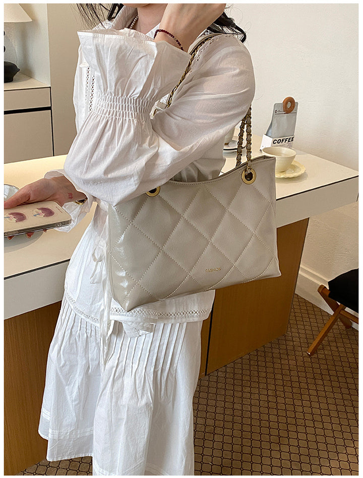 Quilted Faux Leather Tote Bag Kalsten