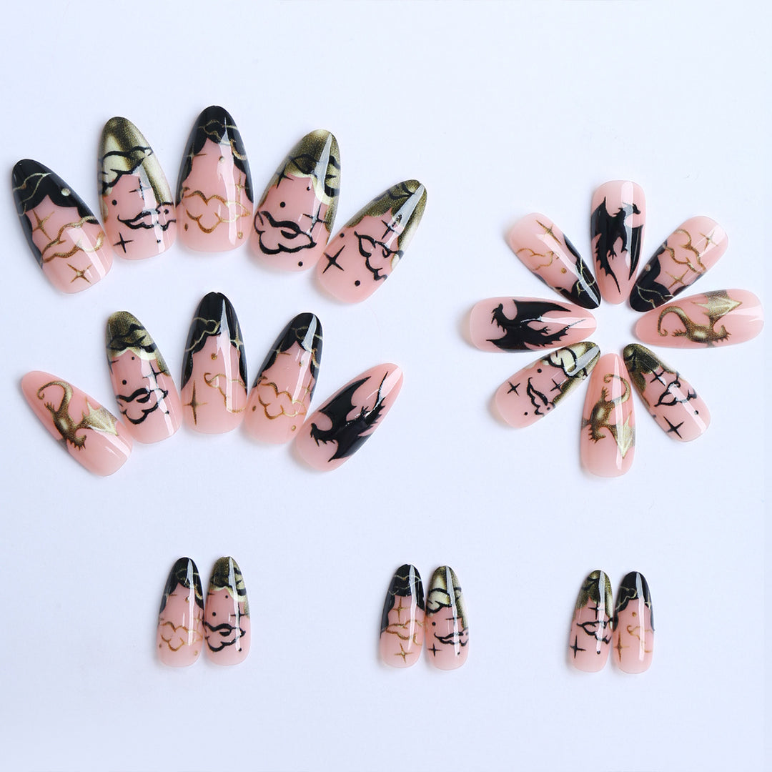 Elegant Artificial Fingernails with Gothic Motifs Kalsten