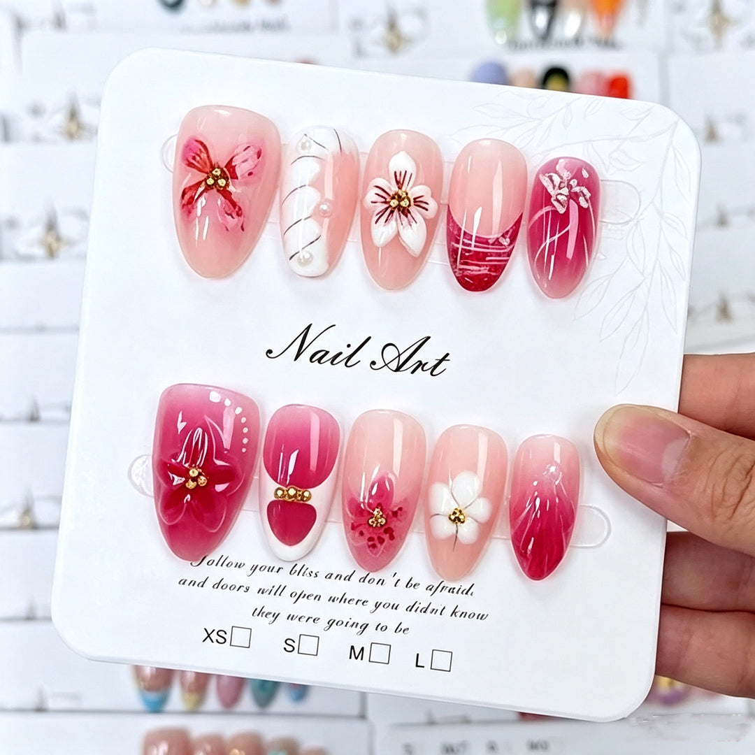 Premium Floral Press-On Nail Art Collection Kalsten