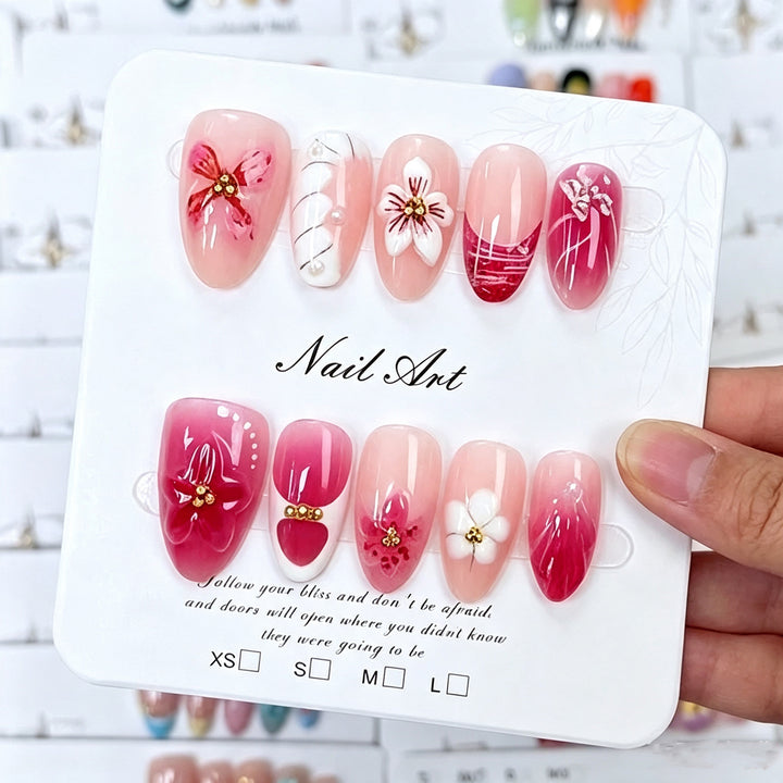 Premium Floral Press-On Nail Art Collection Kalsten