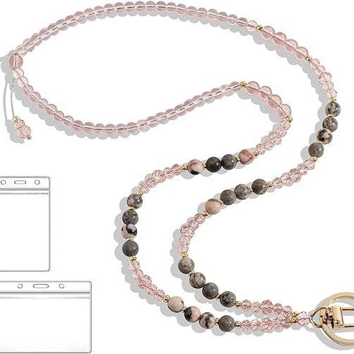 Beaded Lanyard with Retractable ID Holder Kalsten