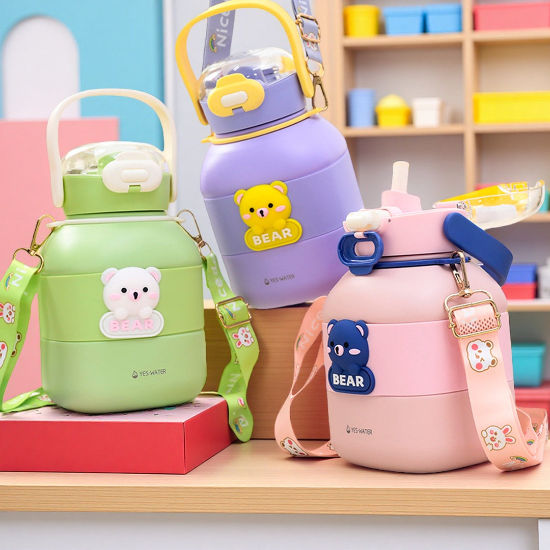 Women Insulated Drinking Bottle with Cute Bear Motif Kalsten
