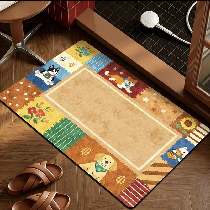Playful Cat-Themed Bath Mat