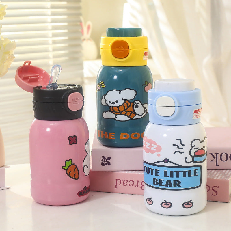 Women's insulated drinking bottle with practical drinking mechanism and playful design Kalsten