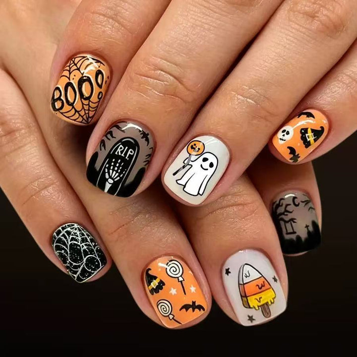 Halloween Acrylic Nail Set with Creepy 3D Designs Kalsten