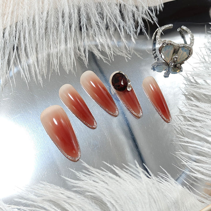 Elegant artificial nails with rhinestone applications Kalsten