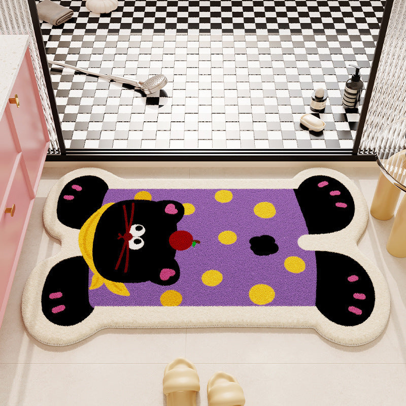 Cute Cartoon Cat Shaped Bath Mat