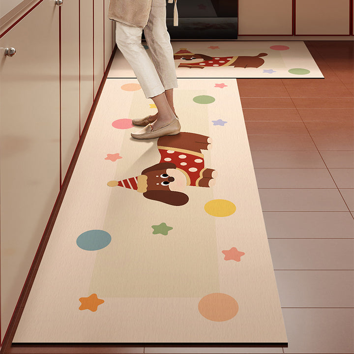 Cartoon-Themed Kitchen Runner Mat