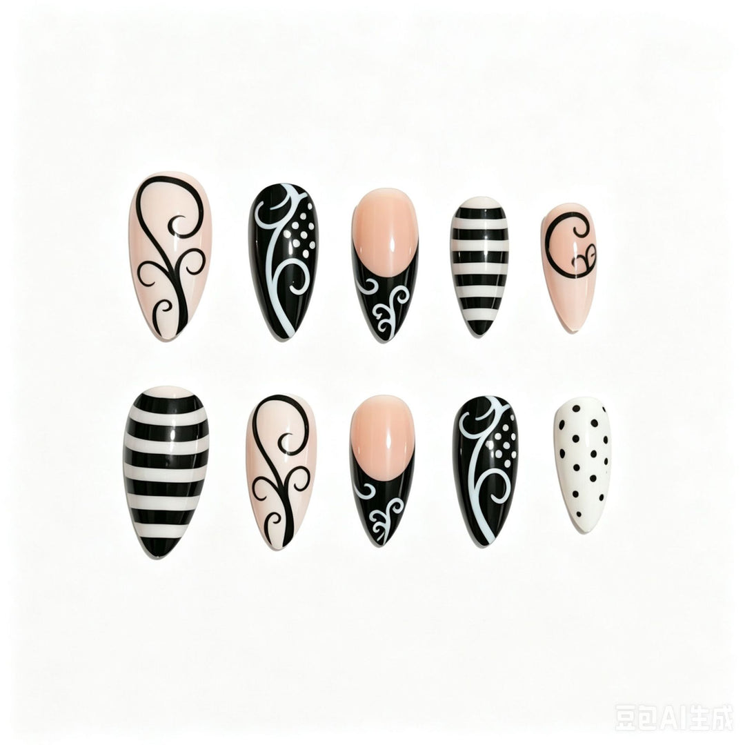 Artistic Stiletto Press-On Nail Art Set Kalsten