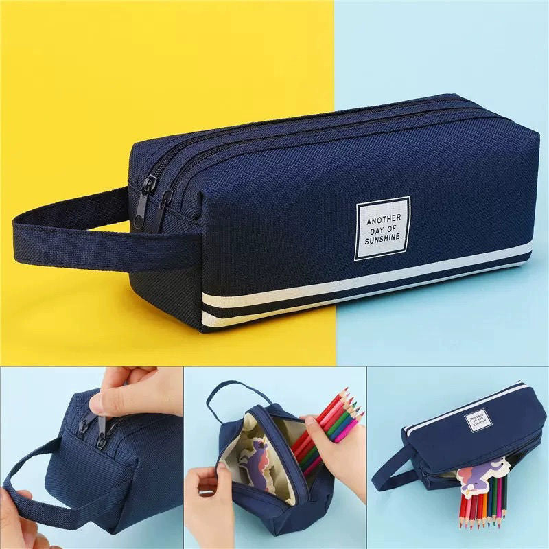 Durable Multi-Zipper Pencil Case