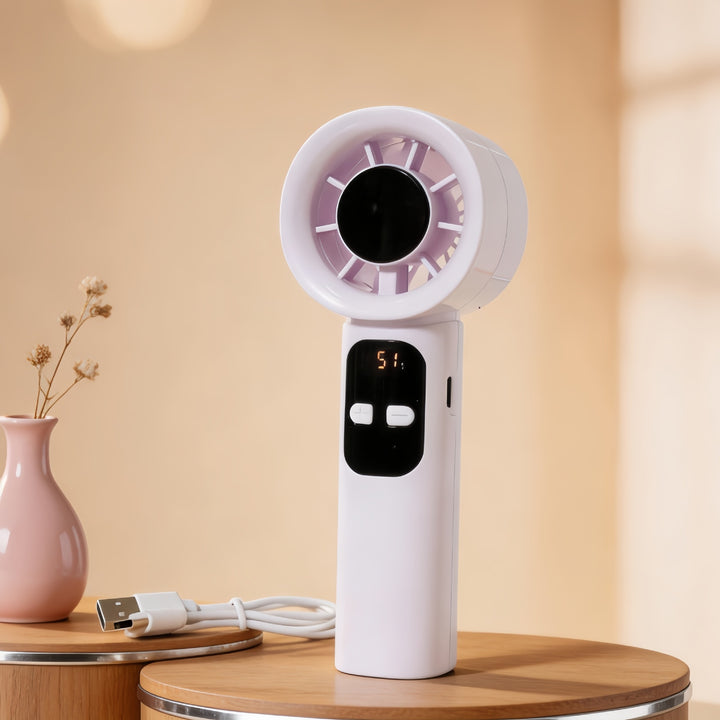 Ladies Portable Handheld Fan with LED Display Kalsten