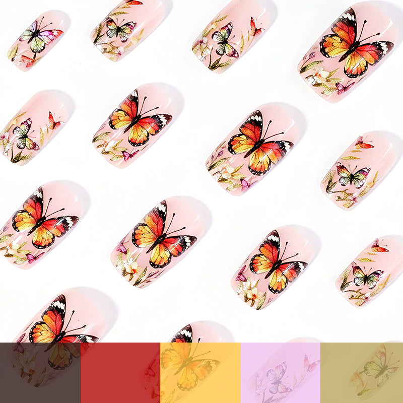Floral Butterfly-Themed Nail Art Enhancements Kalsten