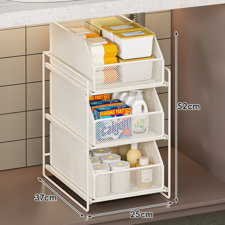 Vertical Mesh Under-Sink Pull-Out Storage Organizer Tower