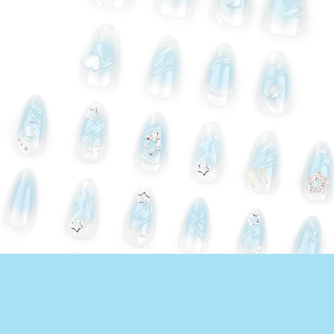 Artistic 3D Nail Extensions with Colorful Designs and Glitter Accents Kalsten