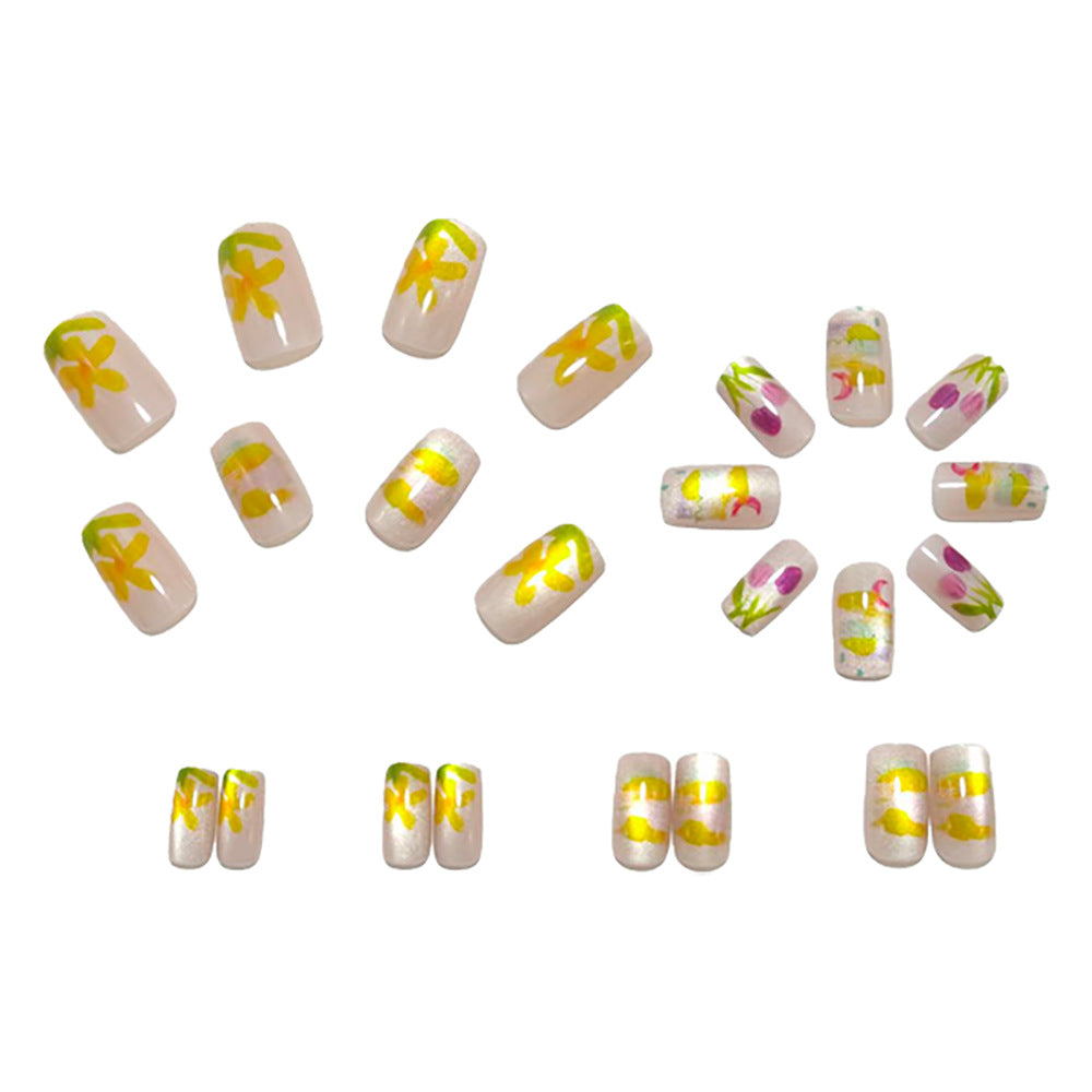 Artificial nails with colorful spring design Kalsten