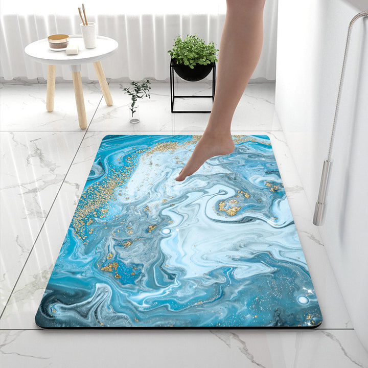 Soft Print Abstract Marble Bath Mat Kalsten