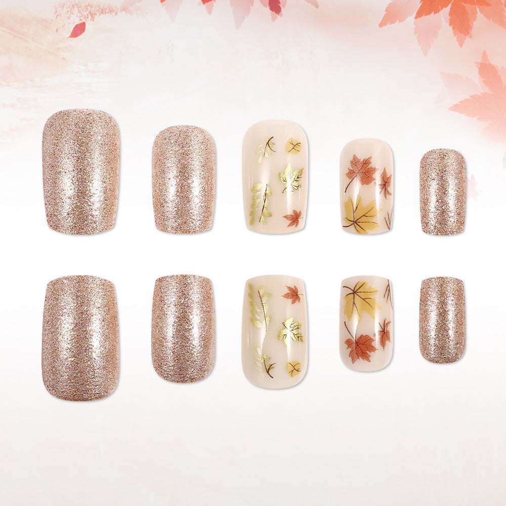 Artistic Autumn-Themed Press-On Nails Kalsten