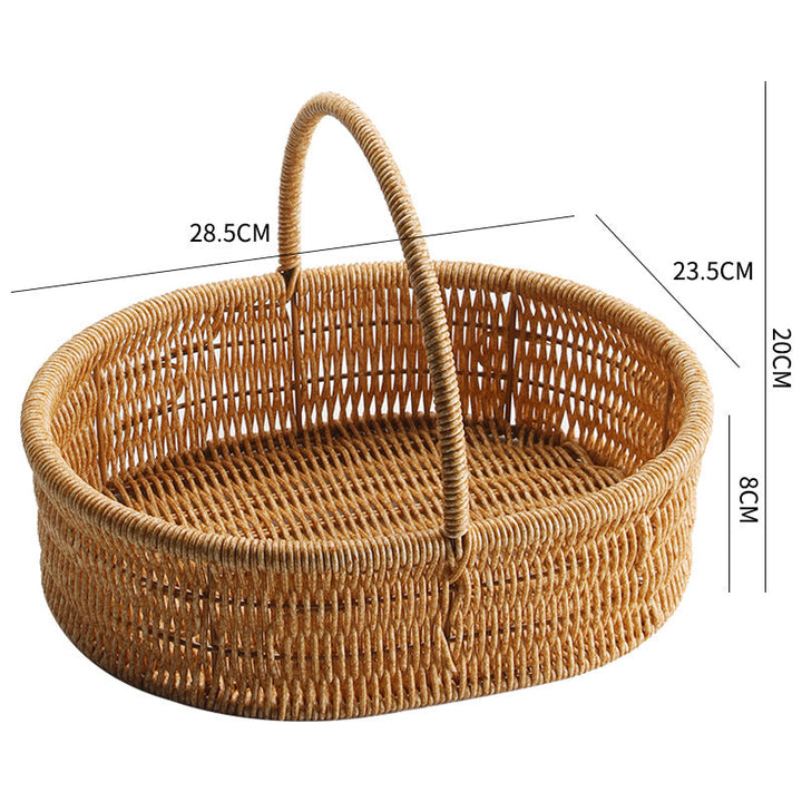 Decorative Woven Storage Basket with Mushroom Emblem Kalsten