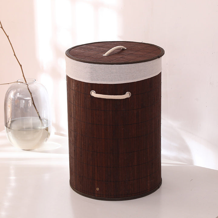 High-quality bamboo laundry container with lid Kalsten