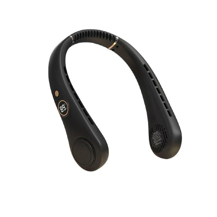 Unisex nan ergonomic hands-free neck fan with LED speed display and dual airflow outlets Kalsten
