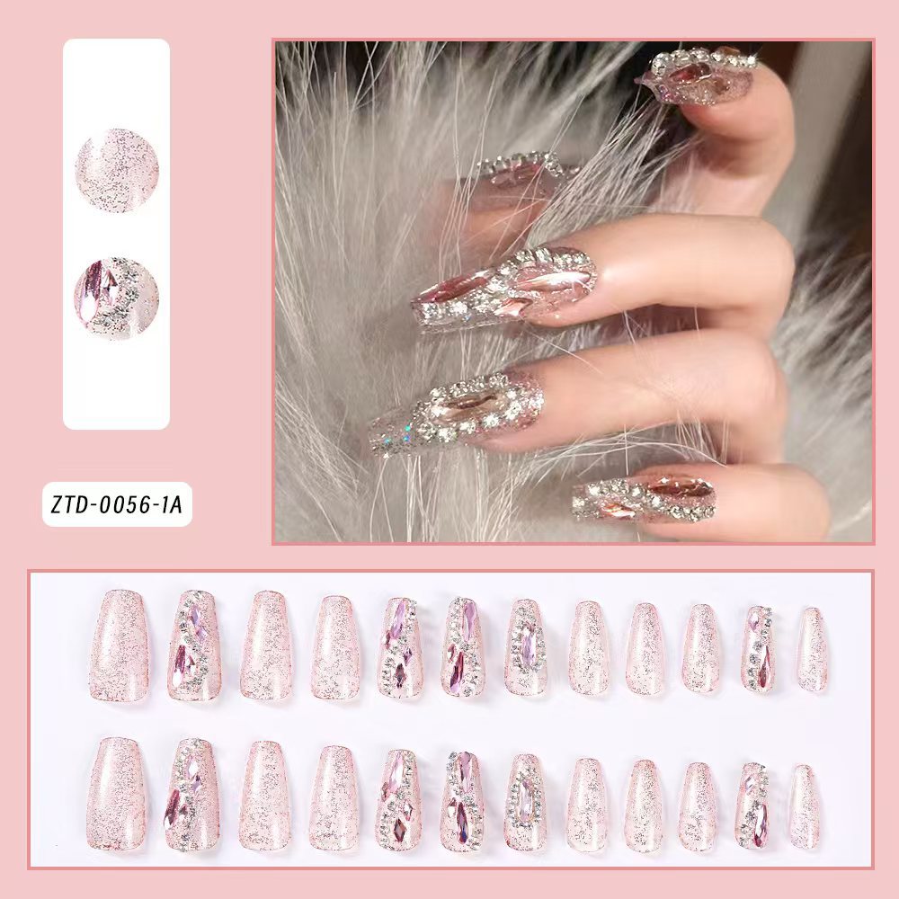Glamorous Rhinestone-Decorated Press-On Nail Tips Kalsten
