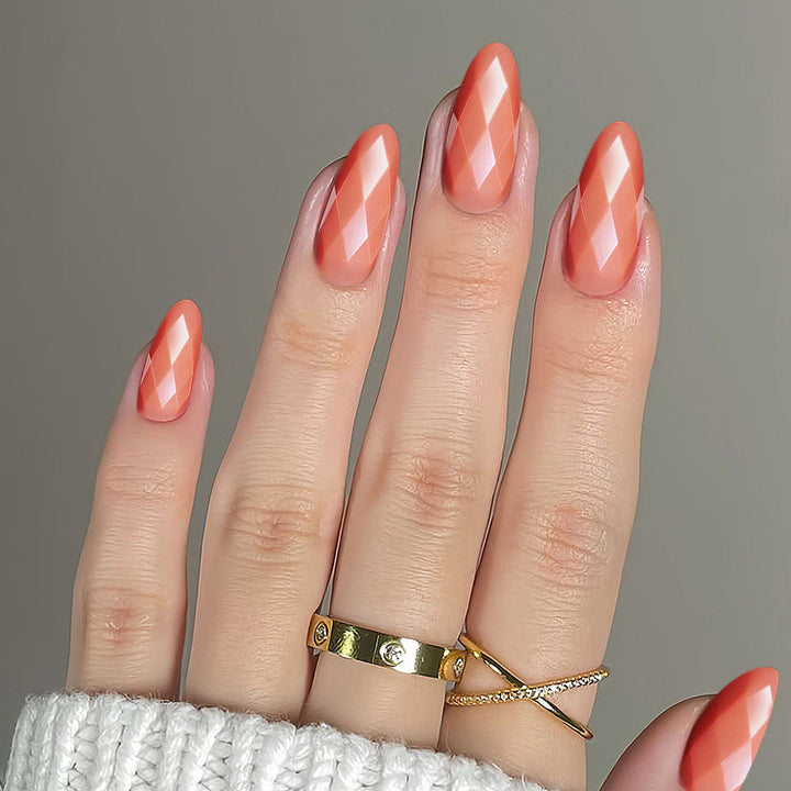 Premium Glossy Diamond-Shaped Press-On Nails Kalsten