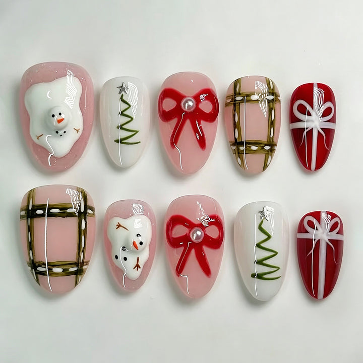 Holiday-Themed Artisanal Press-On Nails