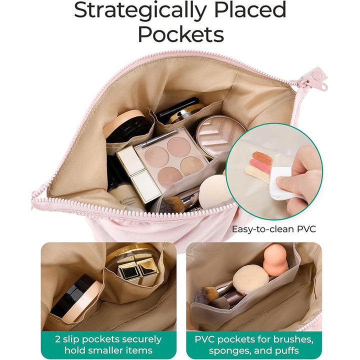 Cosmetic organizer bag with elegant design and multiple compartments Kalsten