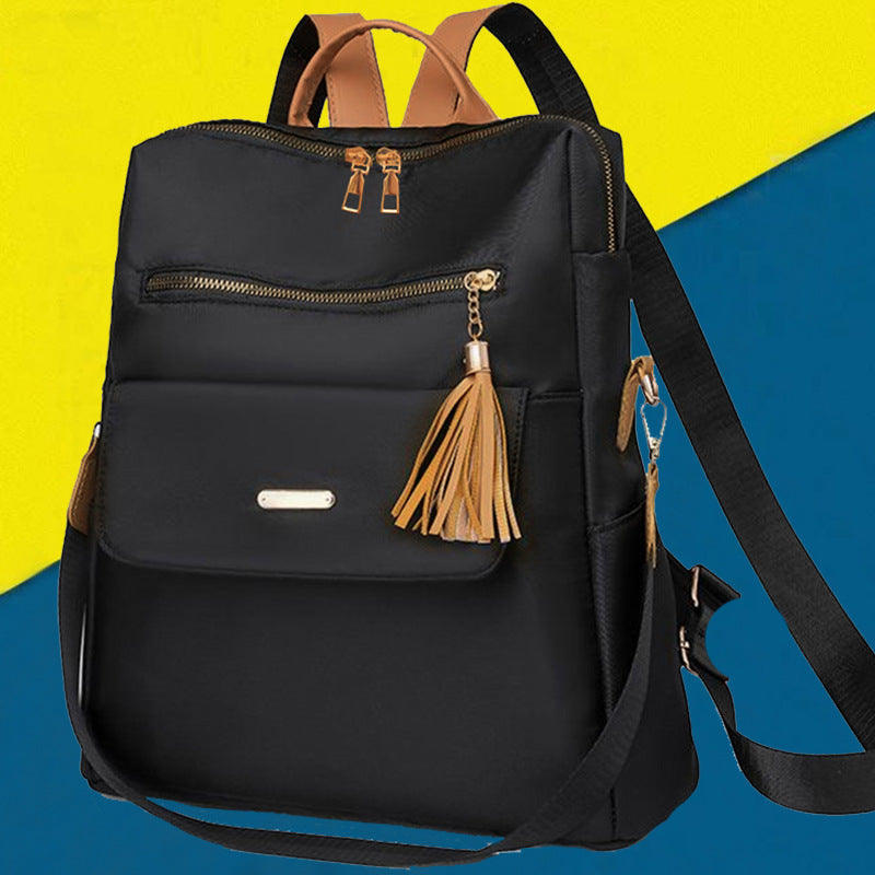 Multi-Functional Backpack with Decorative Tassel Kalsten