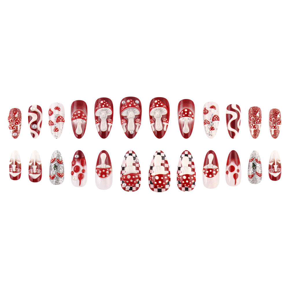 Artistic Mushroom Design Press-On Nail Set Kalsten