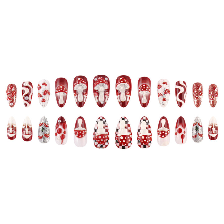 Artistic Mushroom Design Press-On Nail Set Kalsten