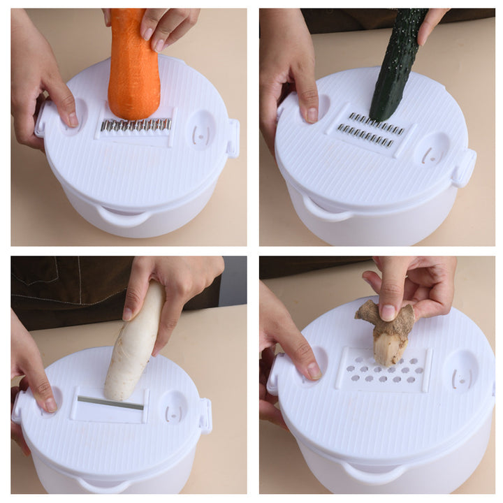 Multifunctional vegetable slicer with integrated cutting attachments Kalsten