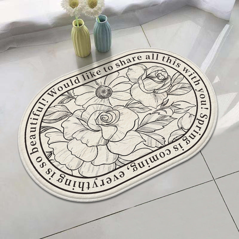 Floral Inspirational Welcome Mat