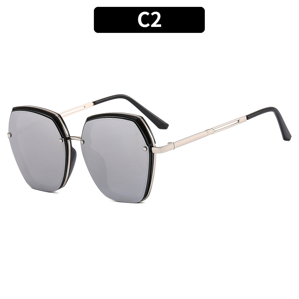 Designer Geometric Frame Sunglasses